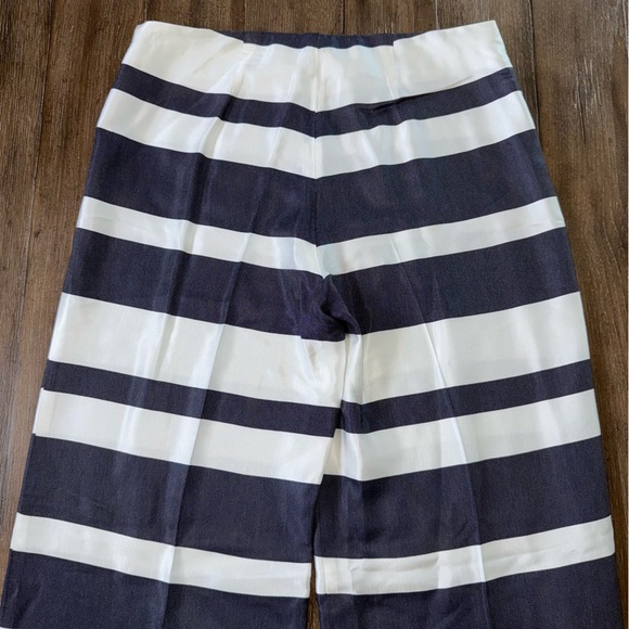 Trina Turk Pant Stripped Wide Leg Navy White Women’s 4 - Picture 12 of 13